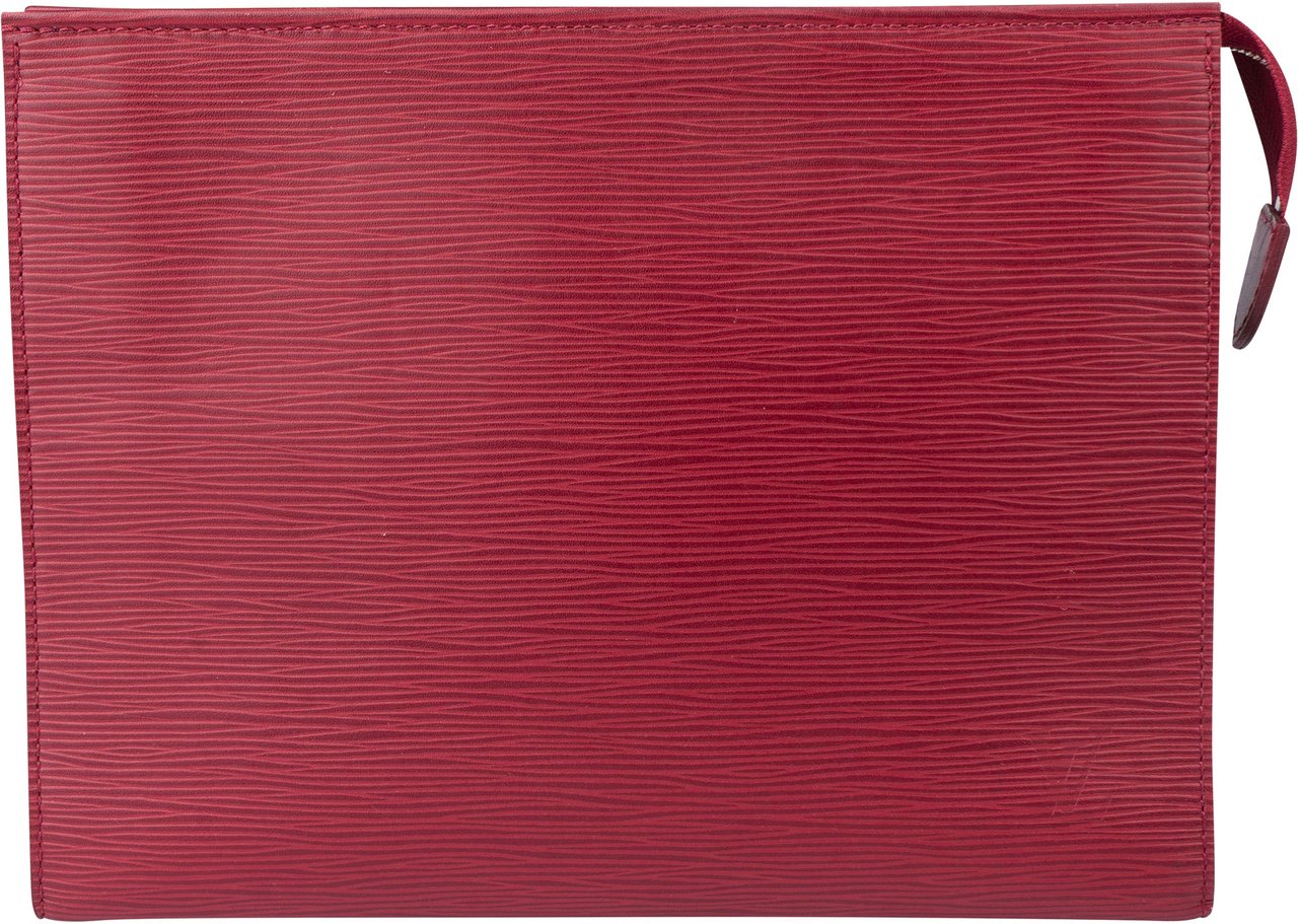 Louis Vuitton Louis Vuitton Epi Leather Poche Toilette Clutch Rood