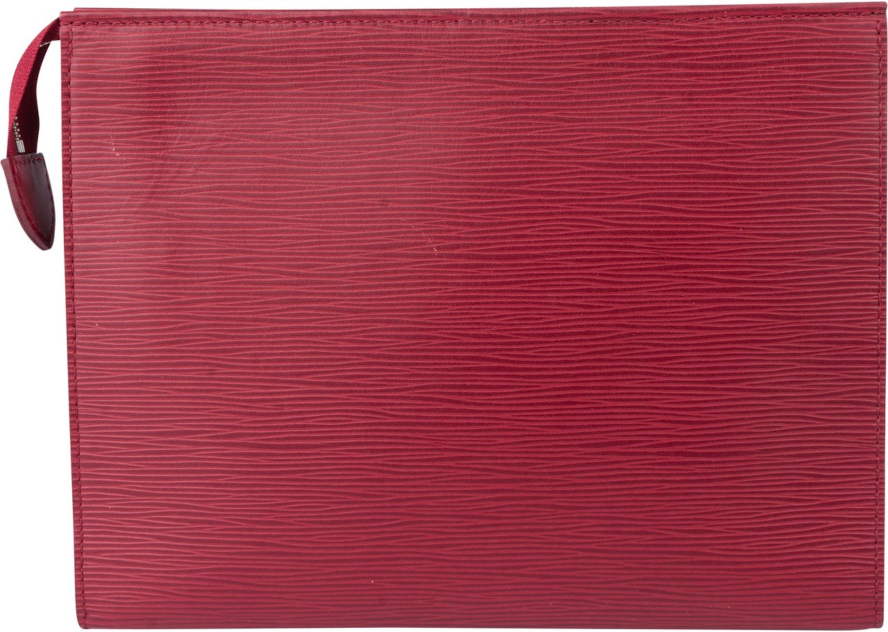 Louis Vuitton Louis Vuitton Epi Leather Poche Toilette Clutch Rood