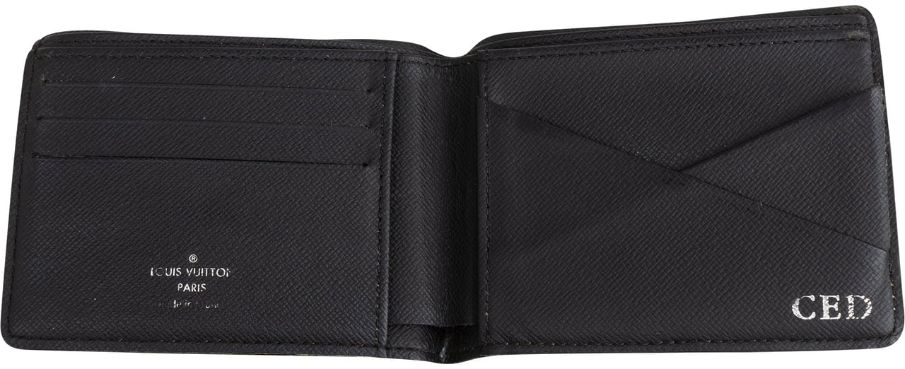 Louis Vuitton Louis Vuitton Canvas Eclipse Monogram Slender Wallet Zwart