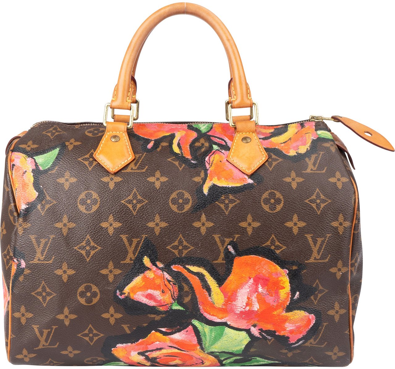 Louis Vuitton Louis Vuitton Canvas Monogram Roses By Stephen Sprouse Speedy 30 Handbag Bruin