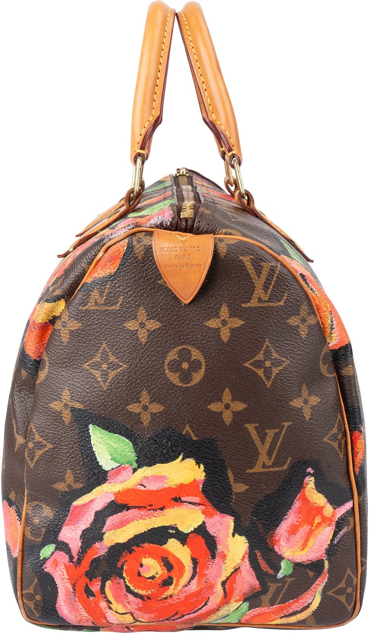 Louis Vuitton Louis Vuitton Canvas Monogram Roses By Stephen Sprouse Speedy 30 Handbag Bruin