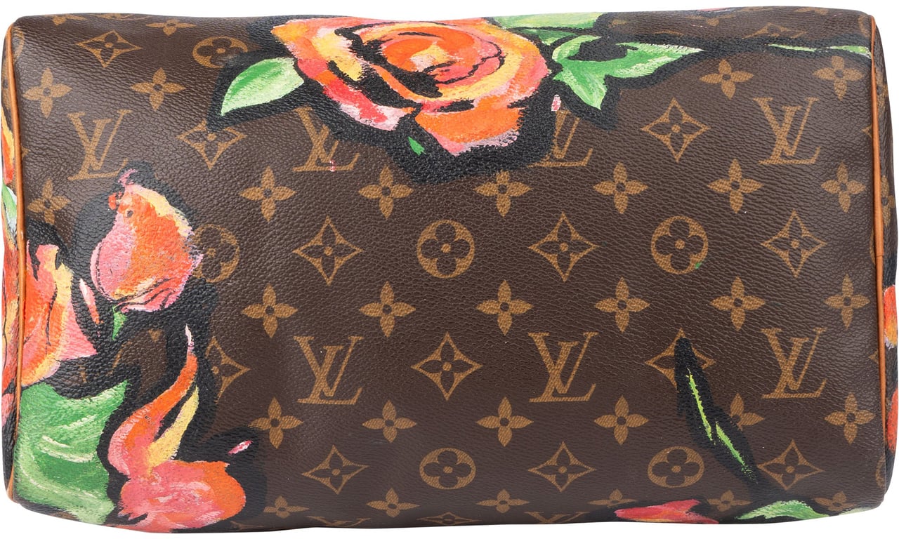 Louis Vuitton Louis Vuitton Canvas Monogram Roses By Stephen Sprouse Speedy 30 Handbag Bruin