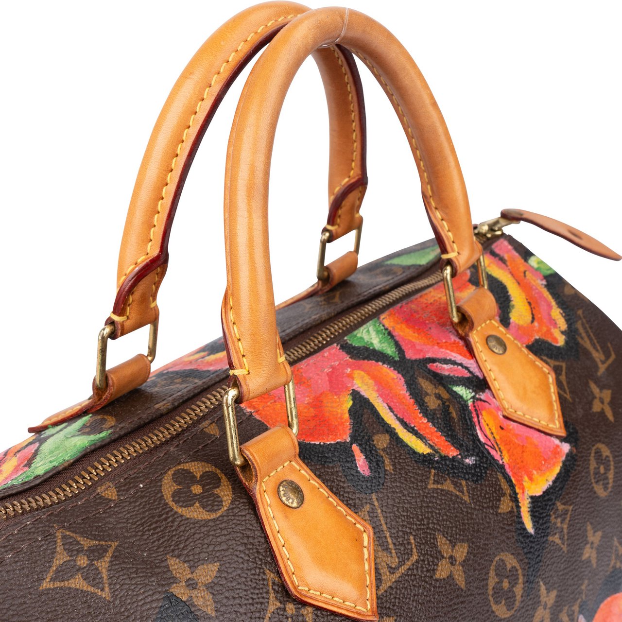 Louis Vuitton Louis Vuitton Canvas Monogram Roses By Stephen Sprouse Speedy 30 Handbag Bruin