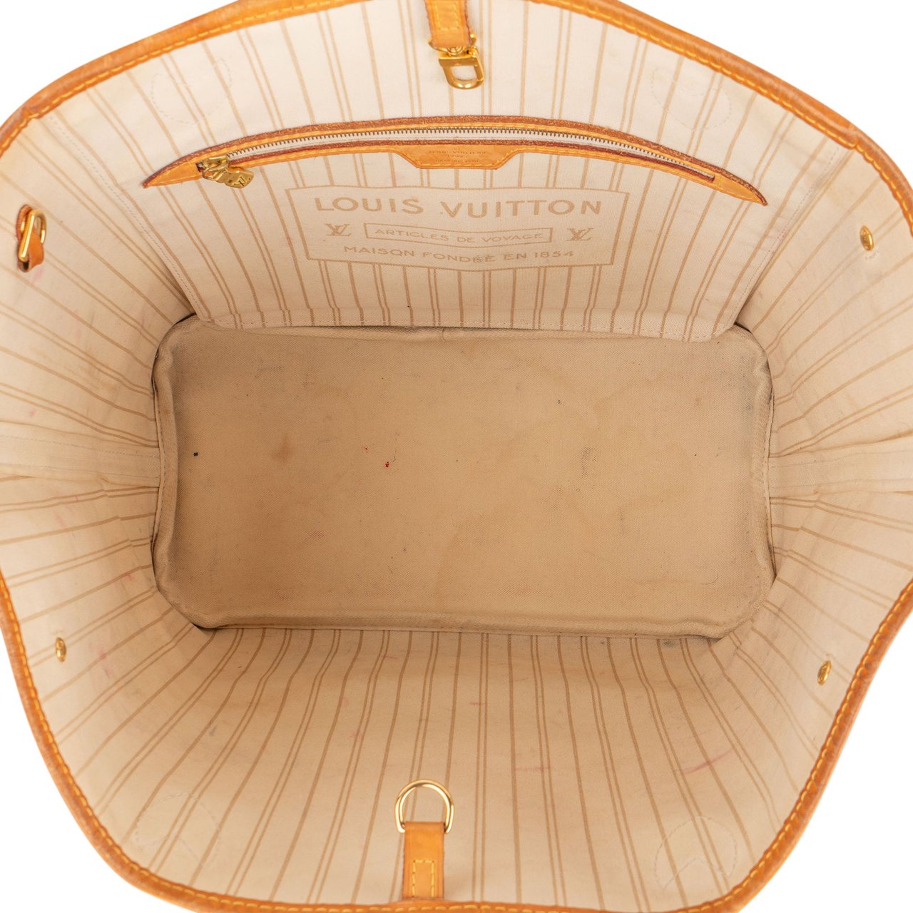 Louis Vuitton Louis Vuitton Damier Azur Monogram Neverfull MM Shopper Handbag Beige