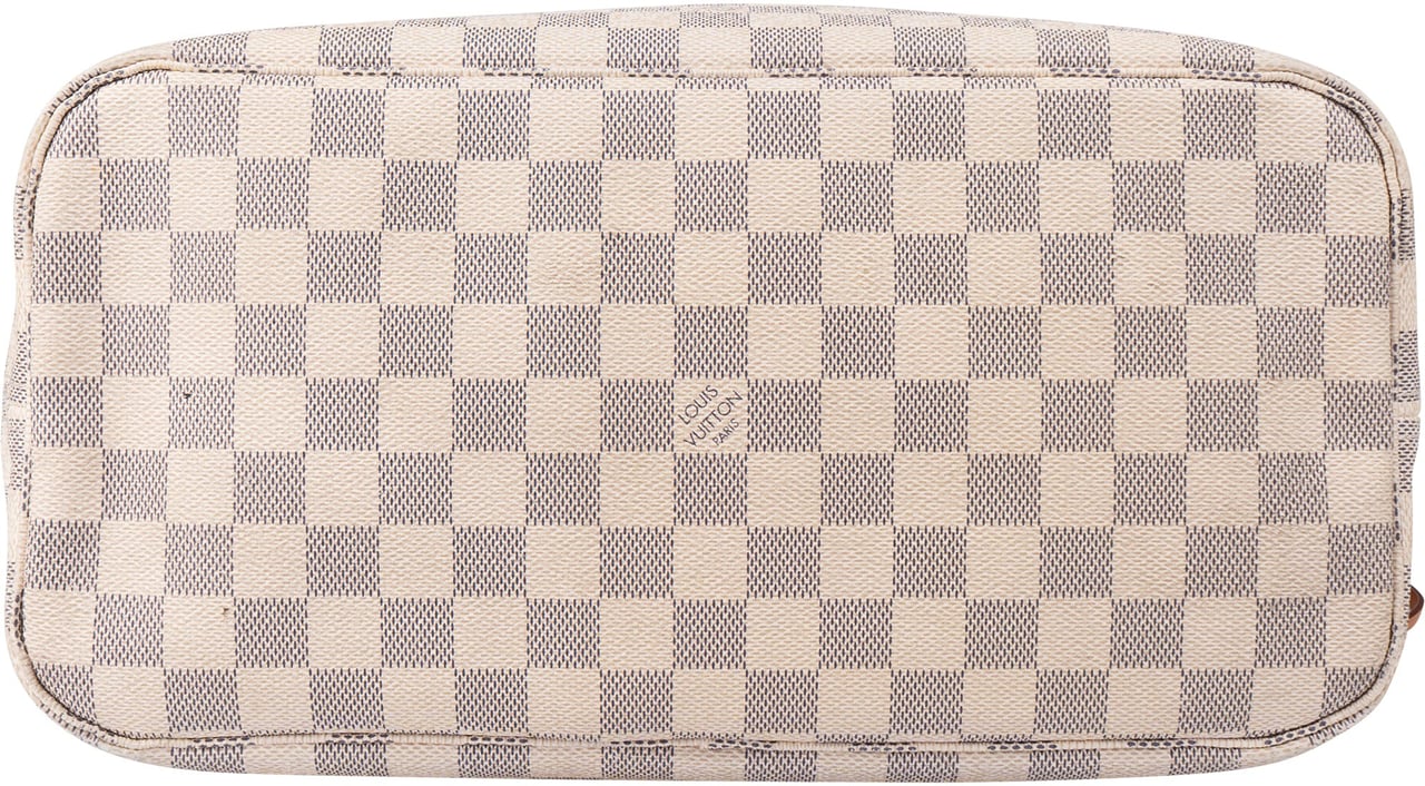 Louis Vuitton Louis Vuitton Damier Azur Monogram Neverfull MM Shopper Handbag Beige