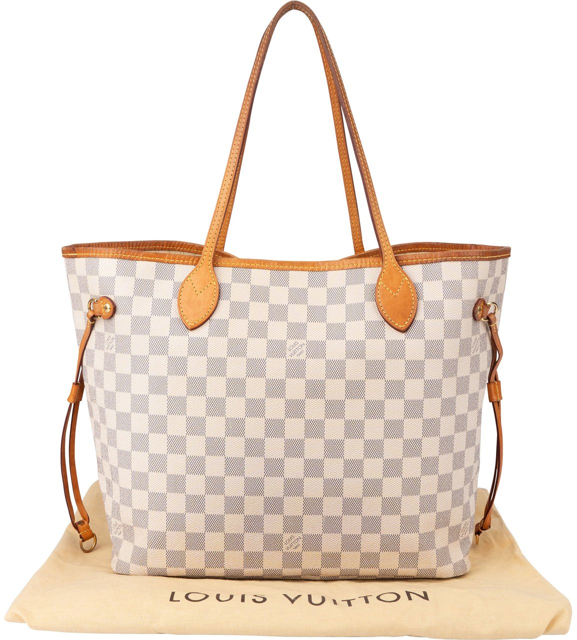 Louis Vuitton Louis Vuitton Damier Azur Monogram Neverfull MM Shopper Handbag Beige