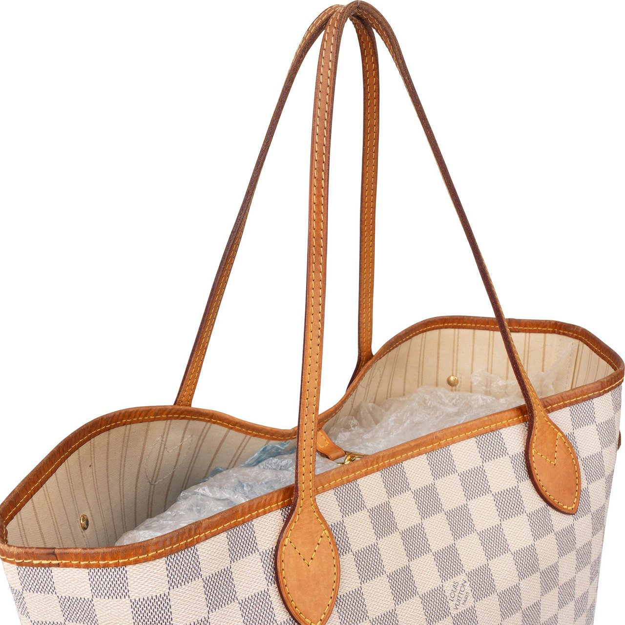 Louis Vuitton Louis Vuitton Damier Azur Monogram Neverfull MM Shopper Handbag Beige