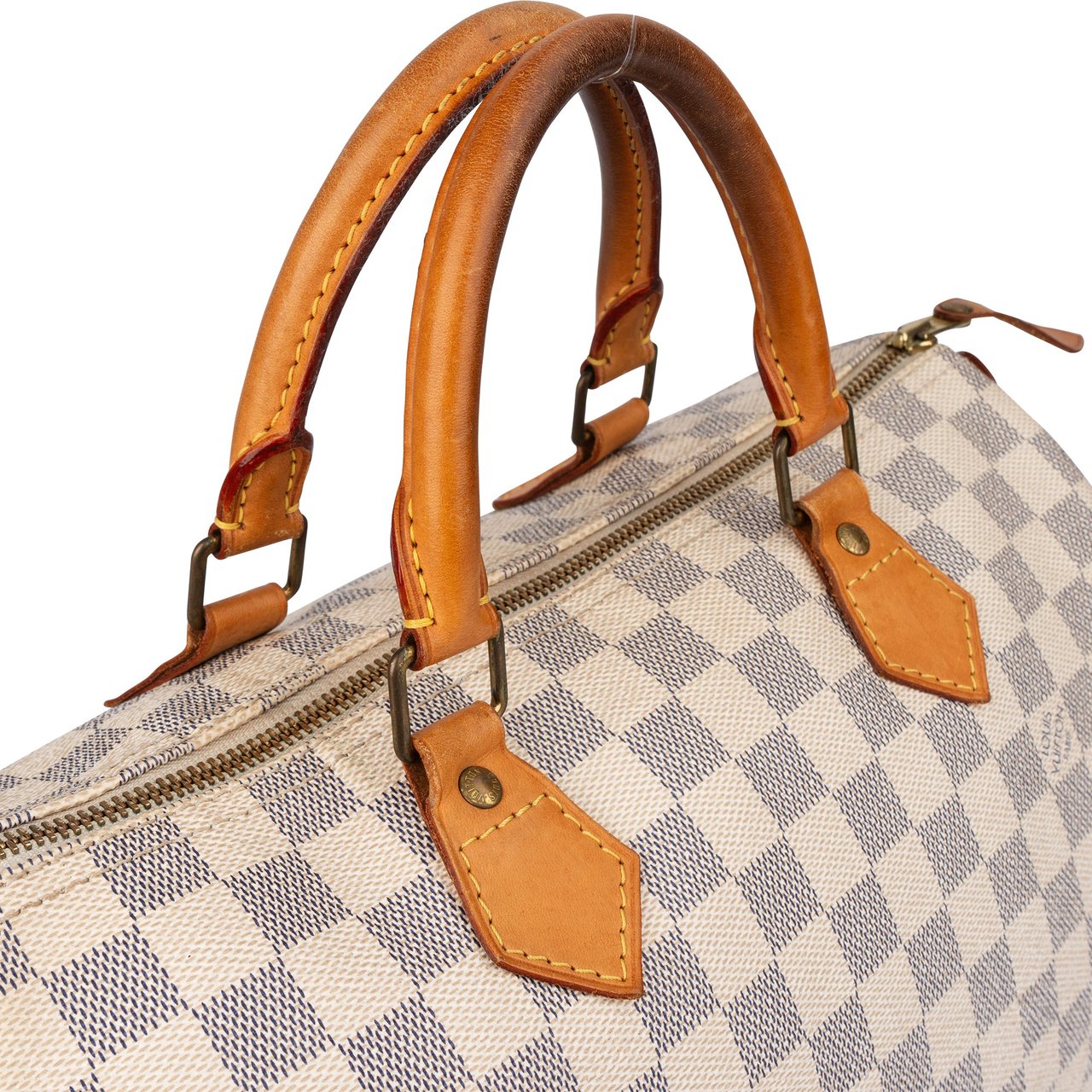 Louis Vuitton Damier Azur Monogram Speedy 30 Handbag Beige