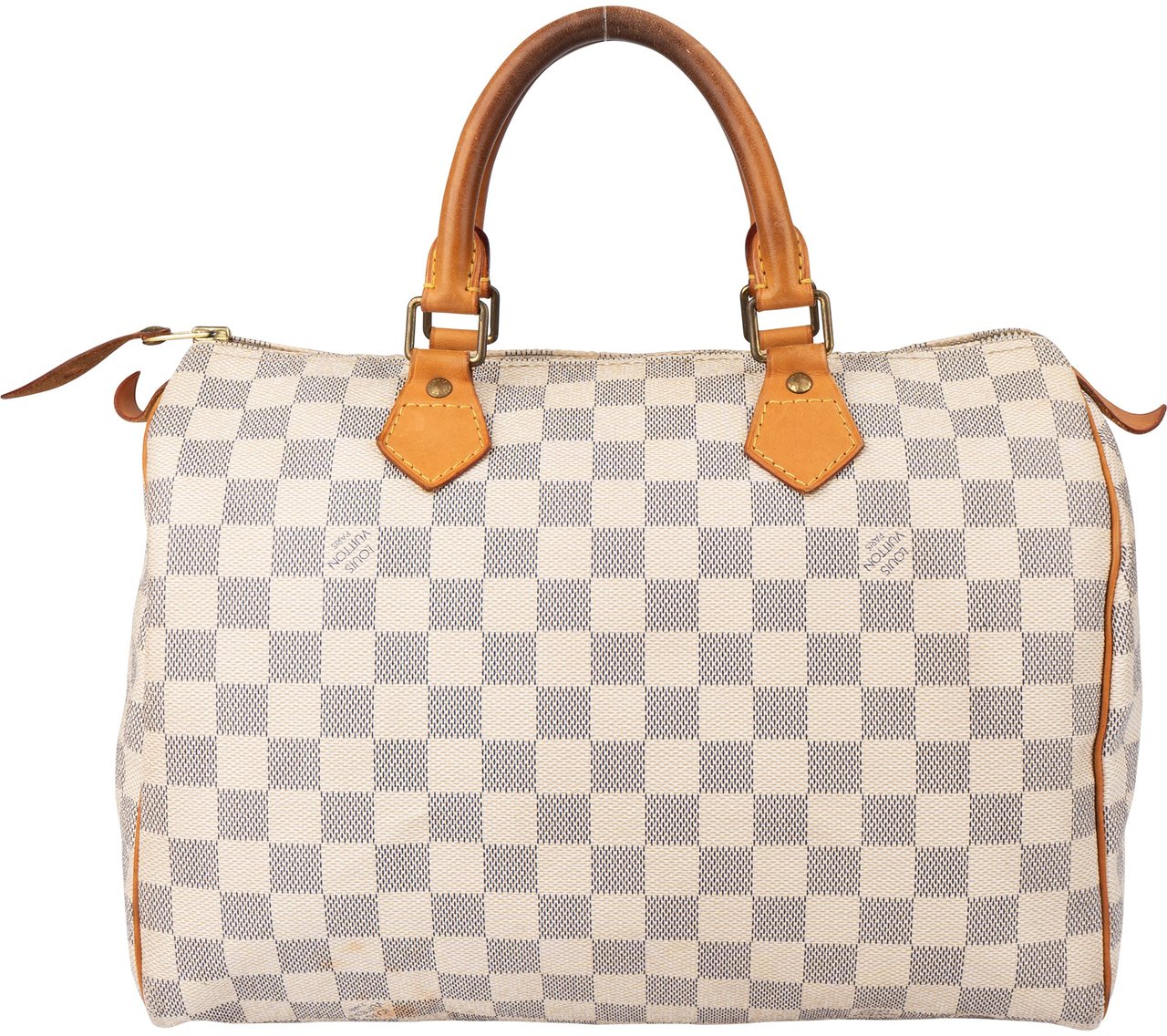 Louis Vuitton Damier Azur Monogram Speedy 30 Handbag Beige