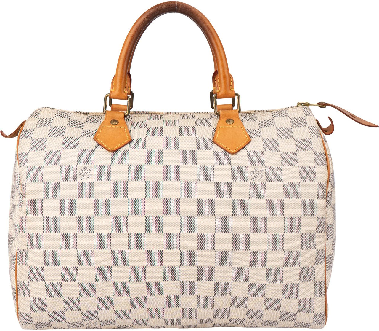 Louis Vuitton Damier Azur Monogram Speedy 30 Handbag Beige