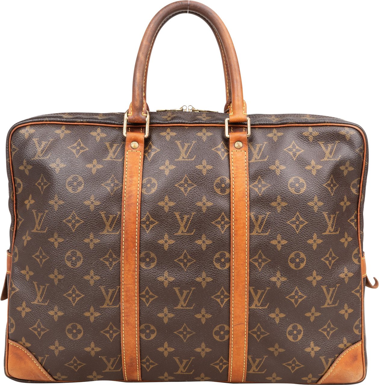 Louis Vuitton Louis Vuitton Canvas Monogram Porte Documents Handbag Bruin