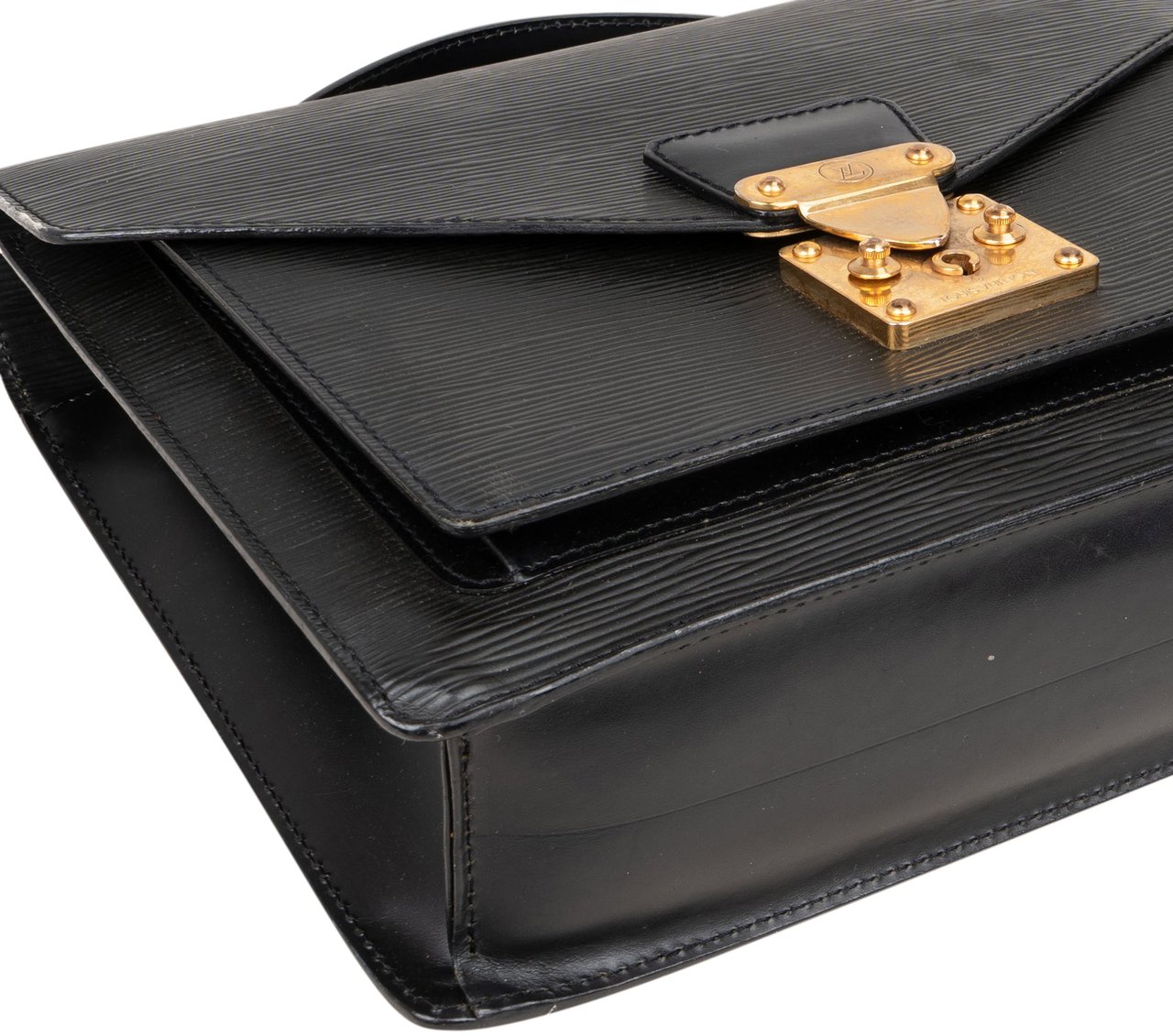 Louis Vuitton Louis Vuitton Noir Epi Leather Monceau Handbag Zwart