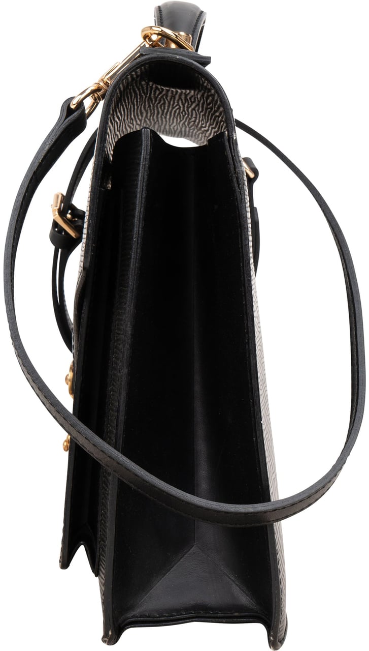 Louis Vuitton Louis Vuitton Noir Epi Leather Monceau Handbag Zwart