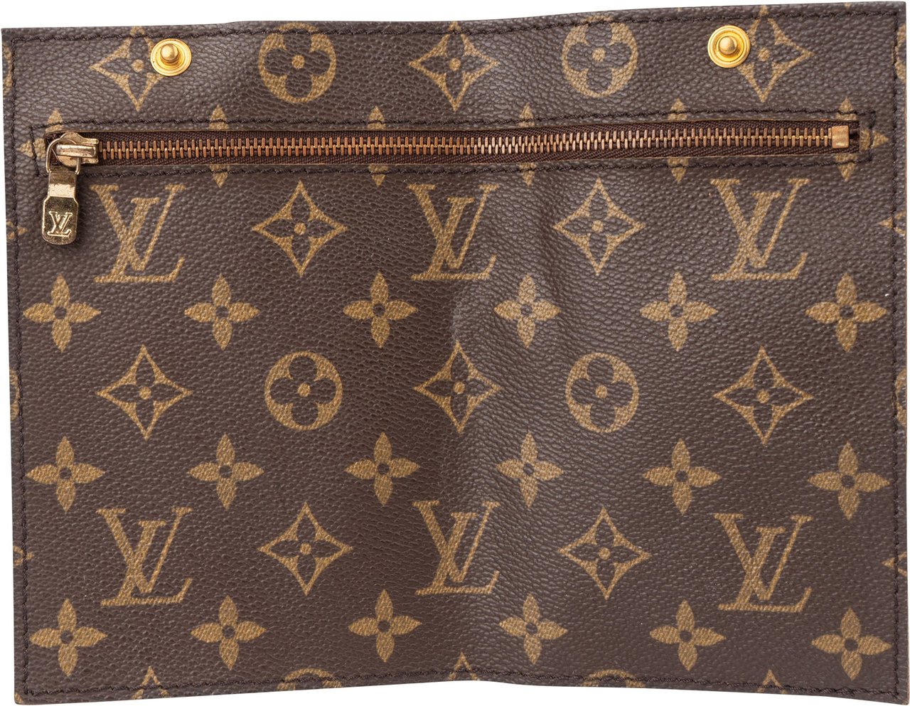 Louis Vuitton Louis Vuitton Canvas Monogram Randonnee Clip Clutch Bruin