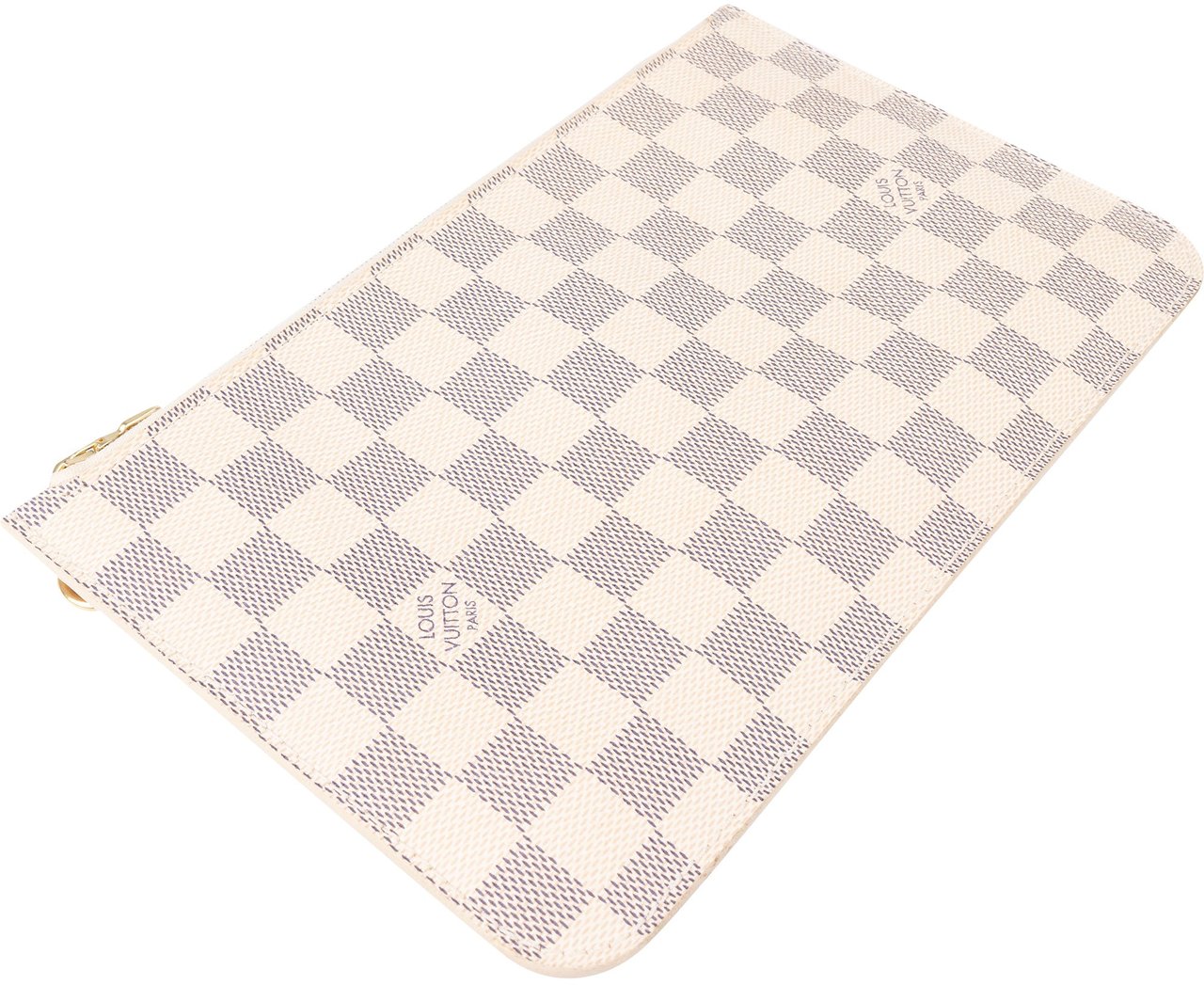 Louis Vuitton Louis Vuitton Damier Azur Monogram Neverfull Pochette Accessoire Clutch Wit