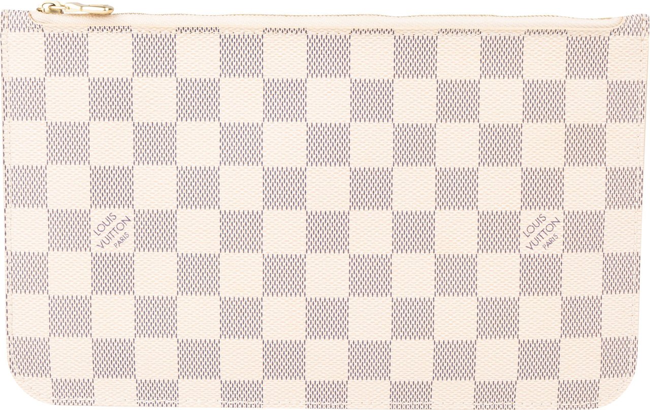 Louis Vuitton Louis Vuitton Damier Azur Monogram Neverfull Pochette Accessoire Clutch Wit