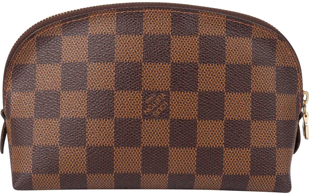 Louis Vuitton Louis Vuitton Damier Ebene Monogram Pochette Cosmetique PM Pouch Bruin