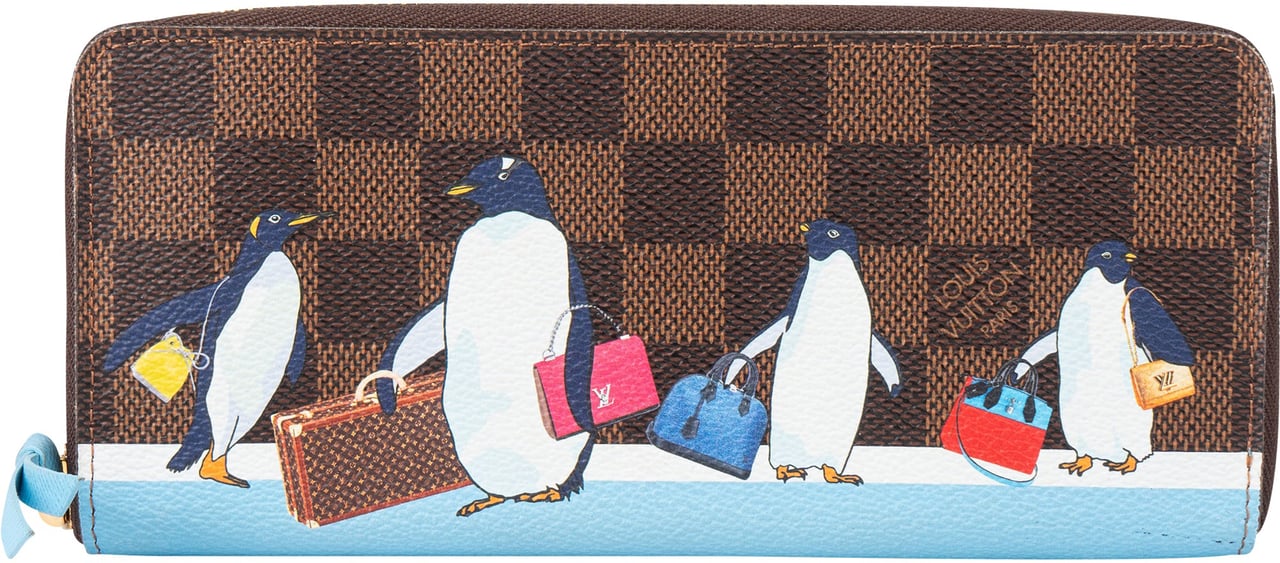 Louis Vuitton Louis Vuitton Limited Penguin Canvas Monogram Clemence Wallet Bruin