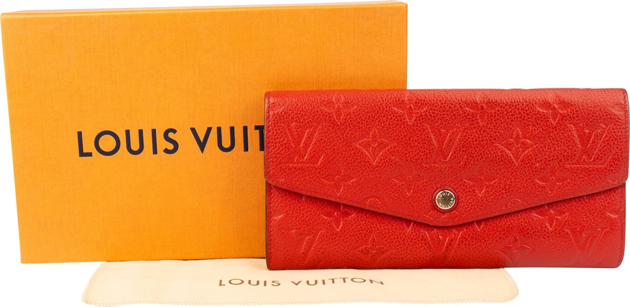 Louis Vuitton Louis Vuitton Leather Empreinte Monogram Curieuse Wallet Rood