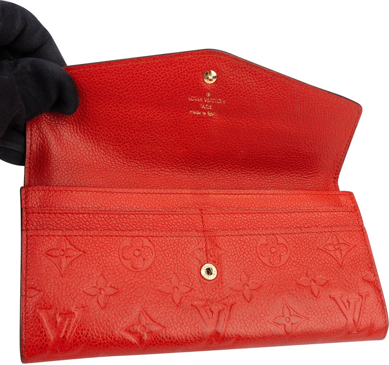 Louis Vuitton Louis Vuitton Leather Empreinte Monogram Curieuse Wallet Rood