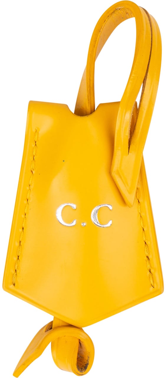 Louis Vuitton Louis Vuitton Yellow Leather "C.C" Clochette Schlüsselhalter Geel
