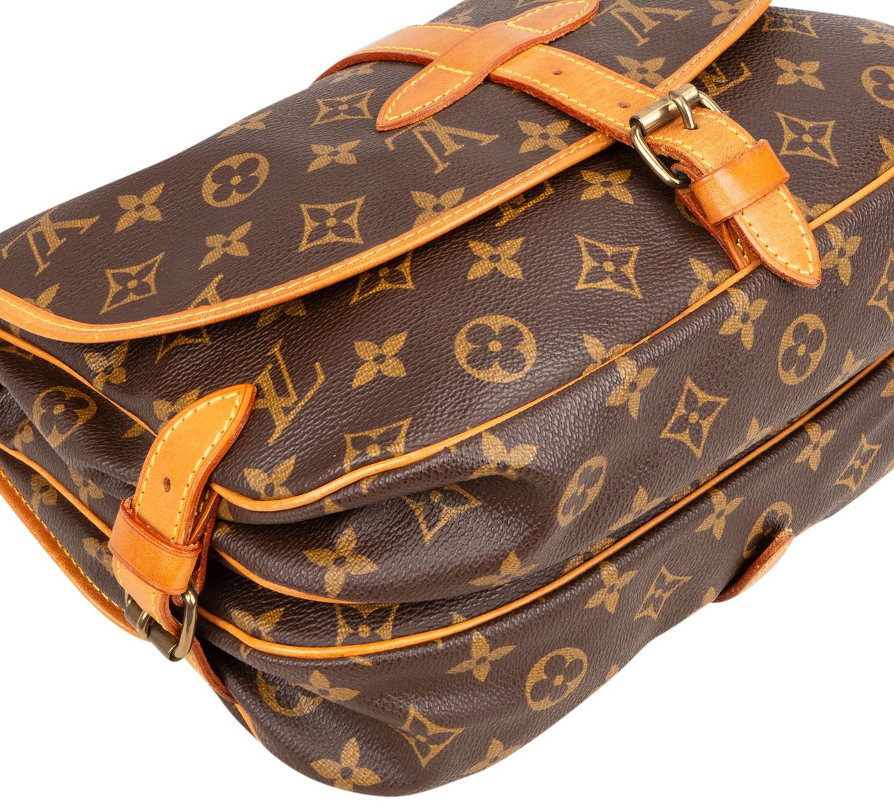 Louis Vuitton Louis Vuitton Canvas Monogram Saumur 30 Crossbody Bag Bruin