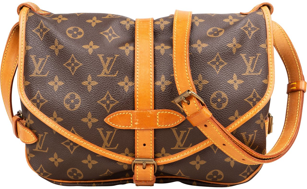 Louis Vuitton Louis Vuitton Canvas Monogram Saumur 30 Crossbody Bag Bruin