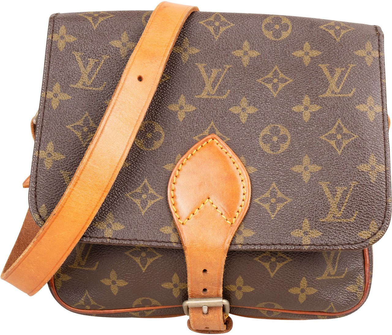 Louis Vuitton Louis vuitton Canvas Monogram Cartouchiere MM Crossbody Bag Bruin