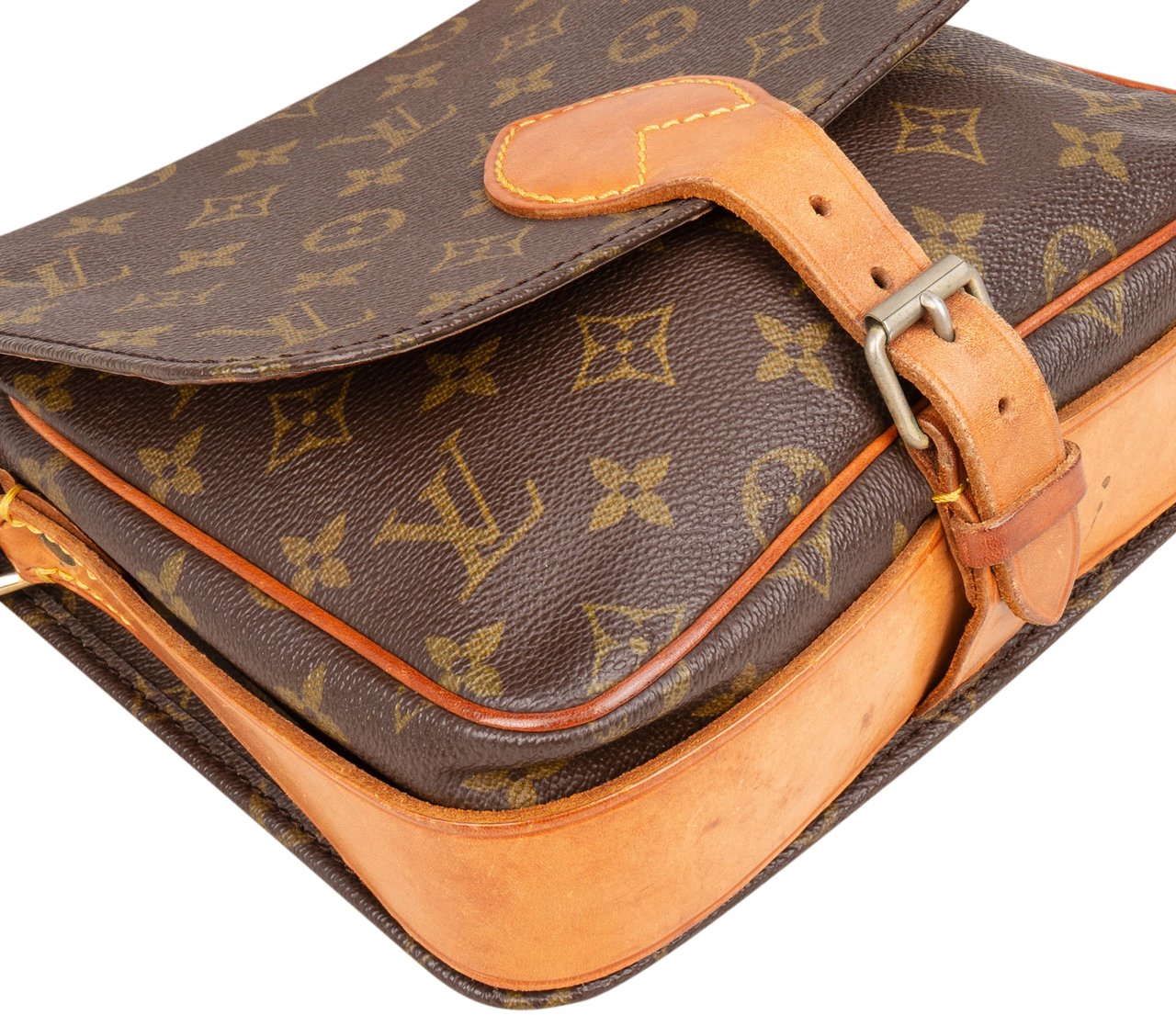 Louis Vuitton Louis vuitton Canvas Monogram Cartouchiere MM Crossbody Bag Bruin