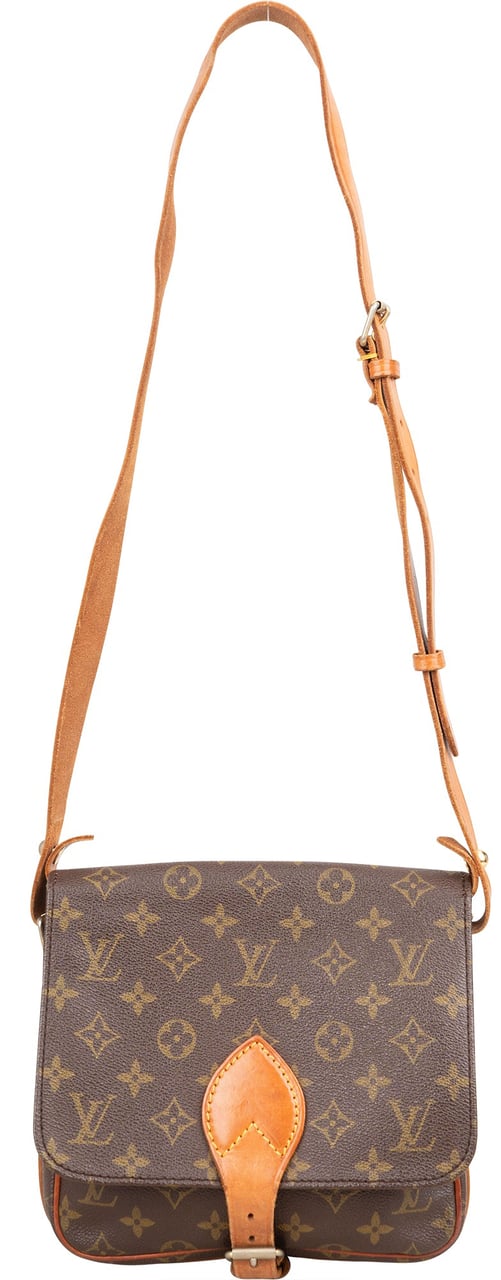 Louis Vuitton Louis vuitton Canvas Monogram Cartouchiere MM Crossbody Bag Bruin