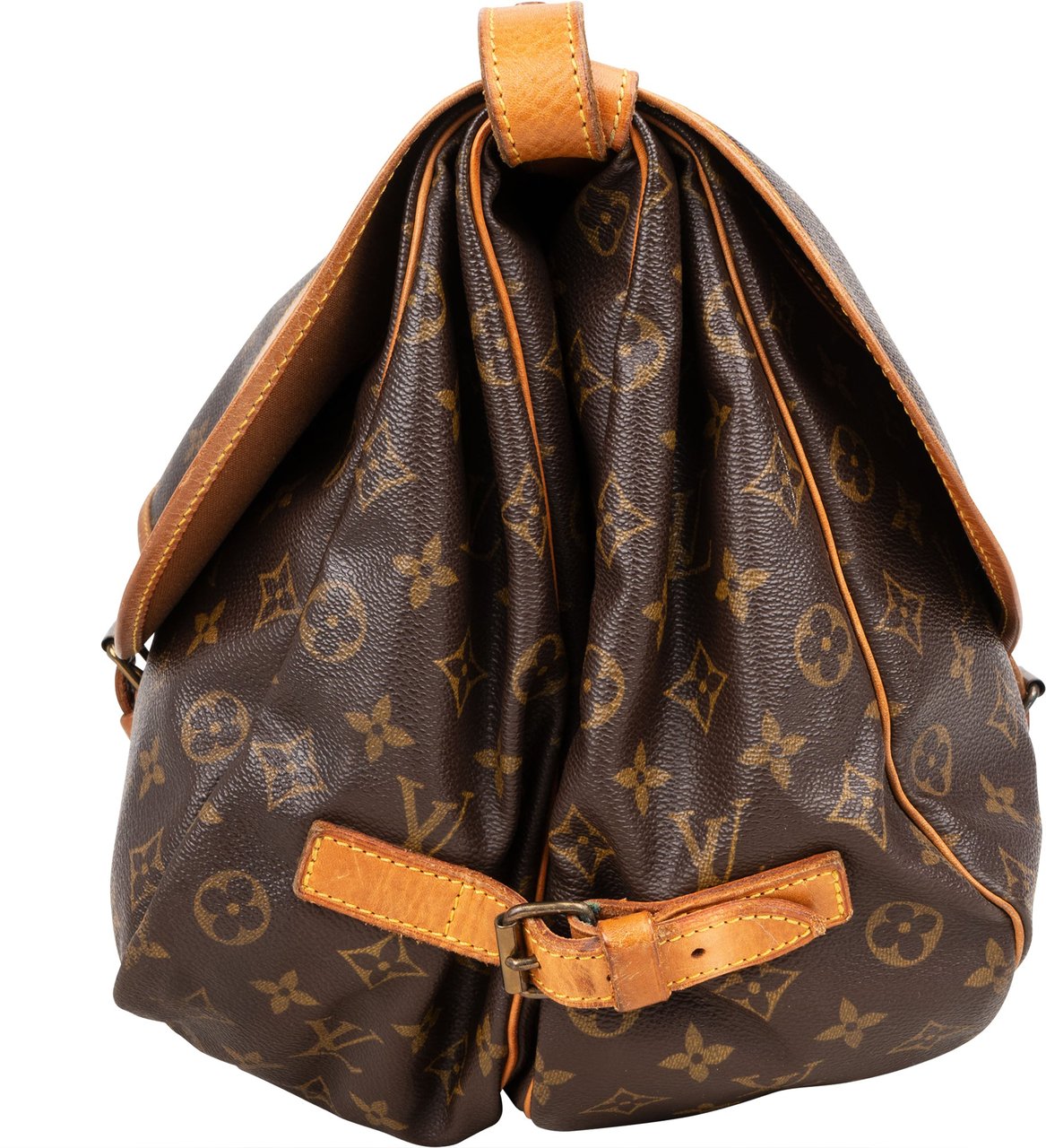 Louis Vuitton Louis Vuitton Canvas Monogram Saumur 35 Crossbody Bag Bruin