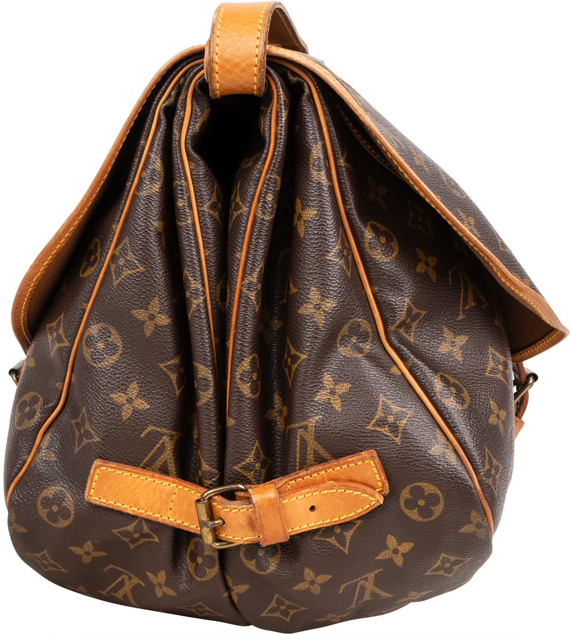 Louis Vuitton Louis Vuitton Canvas Monogram Saumur 35 Crossbody Bag Bruin