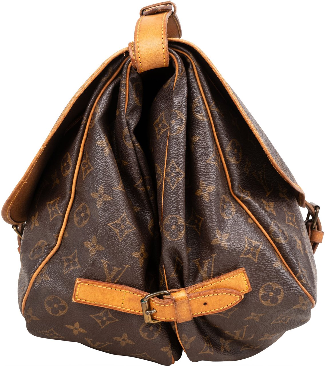 Louis Vuitton Louis Vuitton Canvas Monogram Saumur 35 Crossbody Bag Bruin