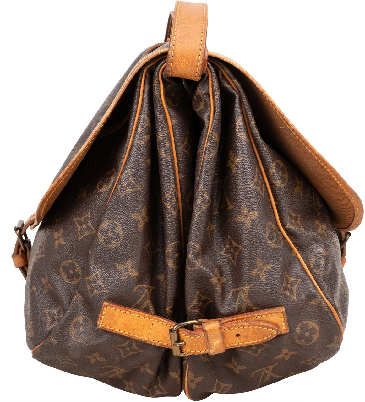 Louis Vuitton Louis Vuitton Canvas Monogram Saumur 35 Crossbody Bag Bruin
