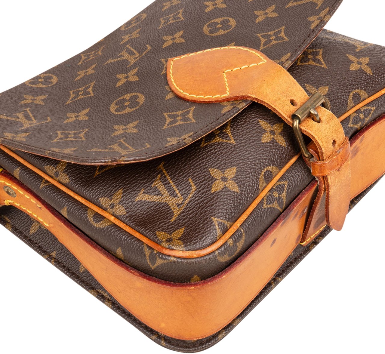 Louis Vuitton Louis Vuitton Canvas Monogram Cartouchiere MM Crossbody Bag Bruin