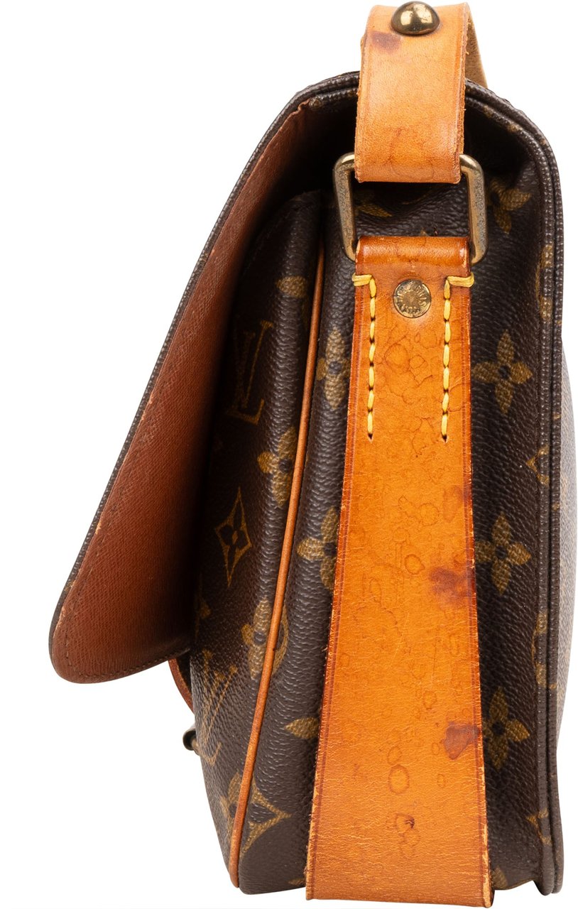 Louis Vuitton Louis Vuitton Canvas Monogram Cartouchiere MM Crossbody Bag Bruin