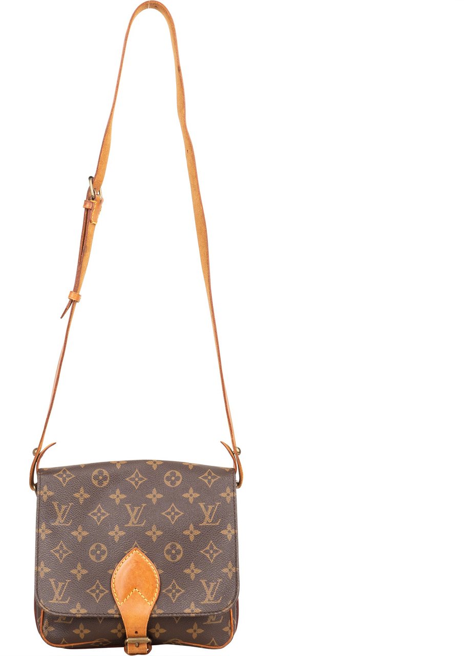 Louis Vuitton Louis Vuitton Canvas Monogram Cartouchiere MM Crossbody Bag Bruin