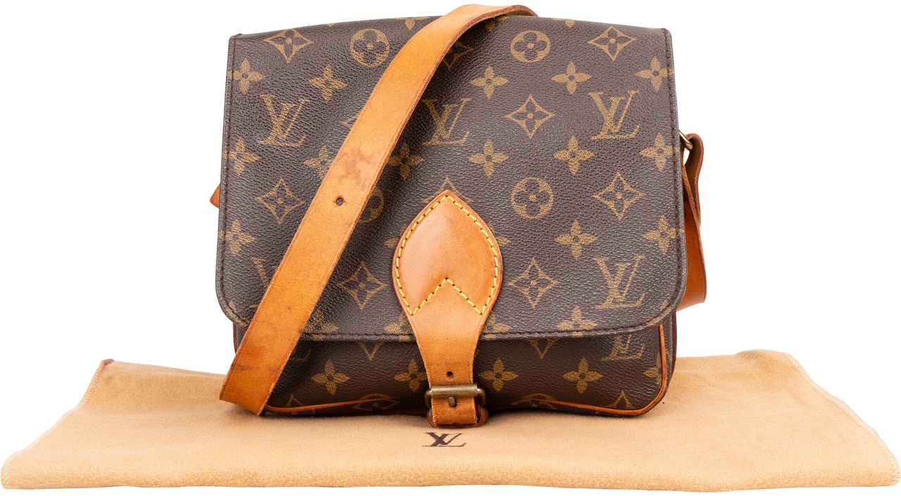 Louis Vuitton Louis Vuitton Canvas Monogram Cartouchiere MM Crossbody Bag Bruin