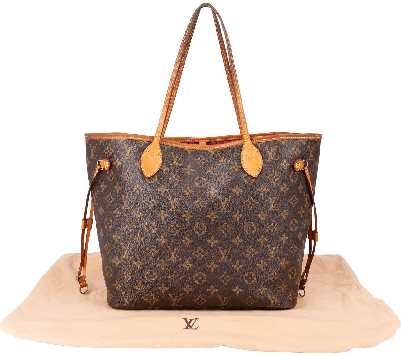 Louis Vuitton Louis Vuitton Canvas Monogram Neverfull MM Shopper Handbag Bruin