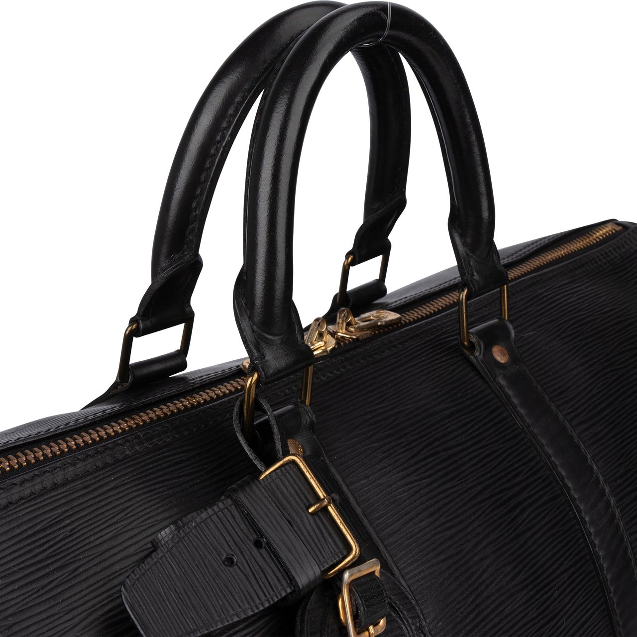 Louis Vuitton Louis Vuitton Noir Epi Leather Keepall 45 Zwart