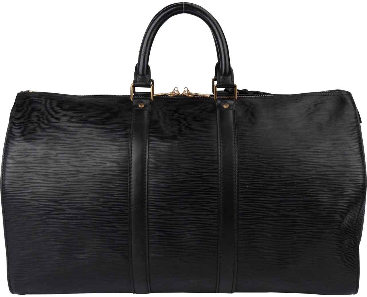 Louis Vuitton Louis Vuitton Noir Epi Leather Keepall 45 Zwart