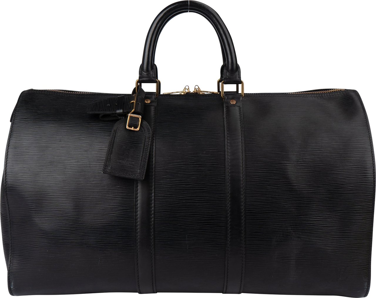 Louis Vuitton Louis Vuitton Noir Epi Leather Keepall 45 Zwart
