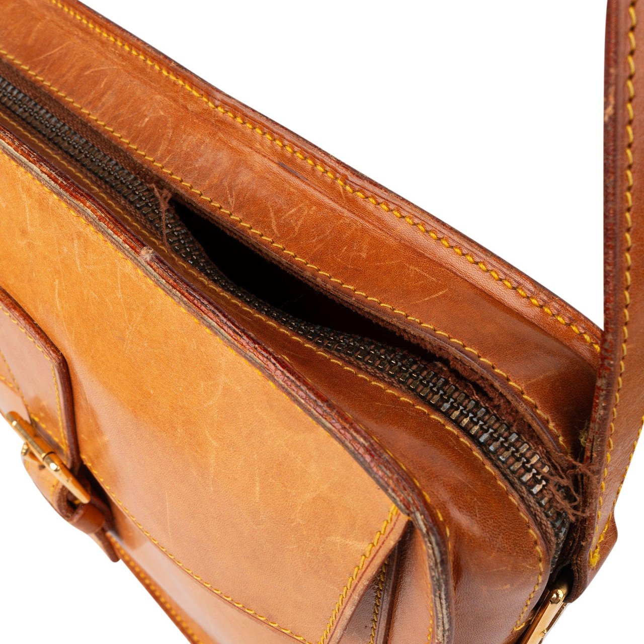 Louis Vuitton Louis Vuitton Rare Nomade Leather Jeune Fille GM Crossbody Bag Bruin