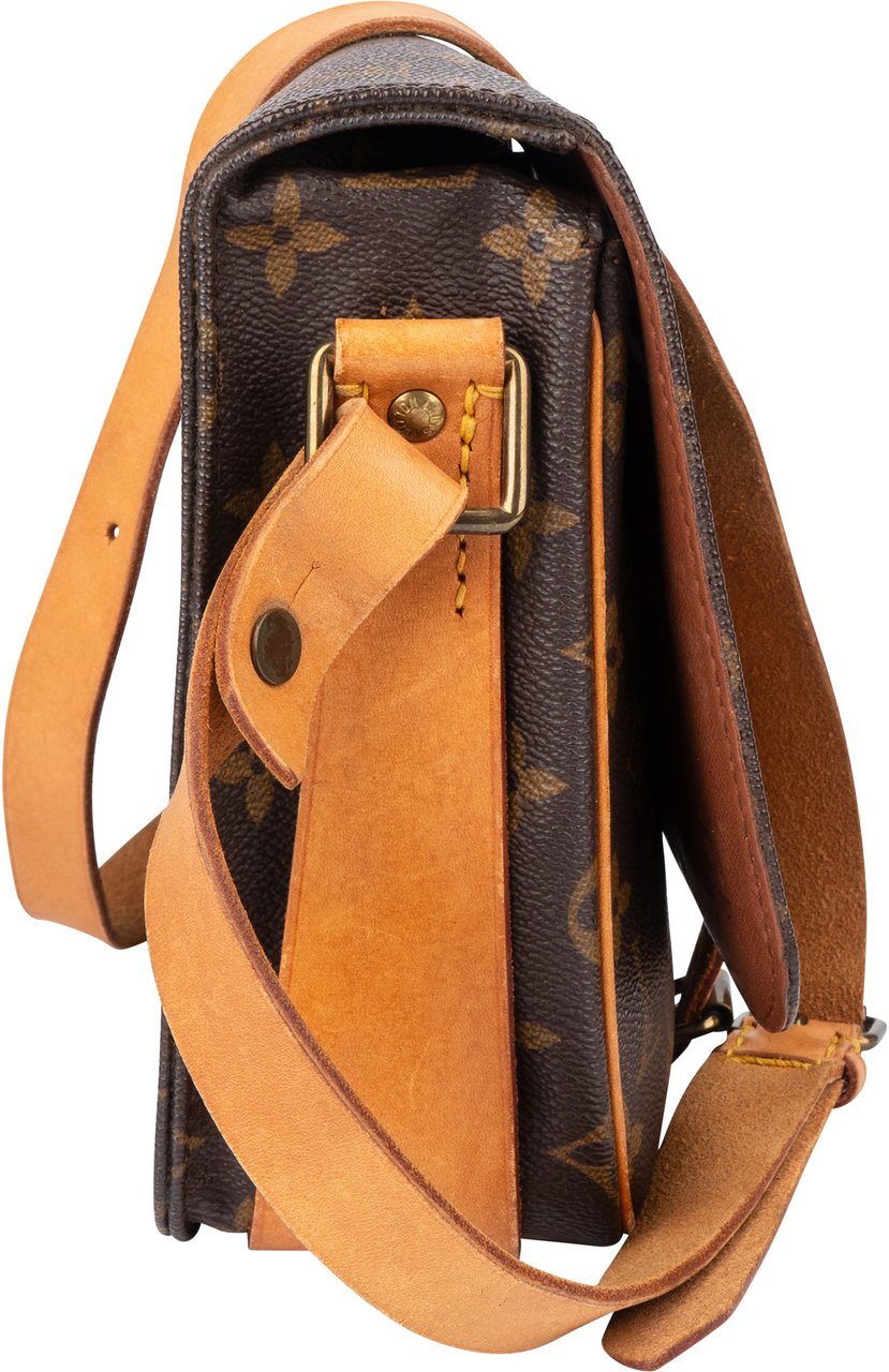 Louis Vuitton Louis Vuitton Canvas Monogram Cartouchiere MM Crossbody Bag Bruin