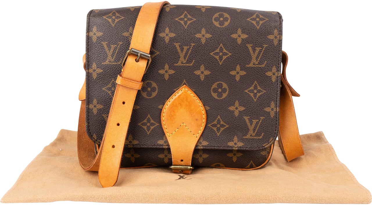 Louis Vuitton Louis Vuitton Canvas Monogram Cartouchiere MM Crossbody Bag Bruin