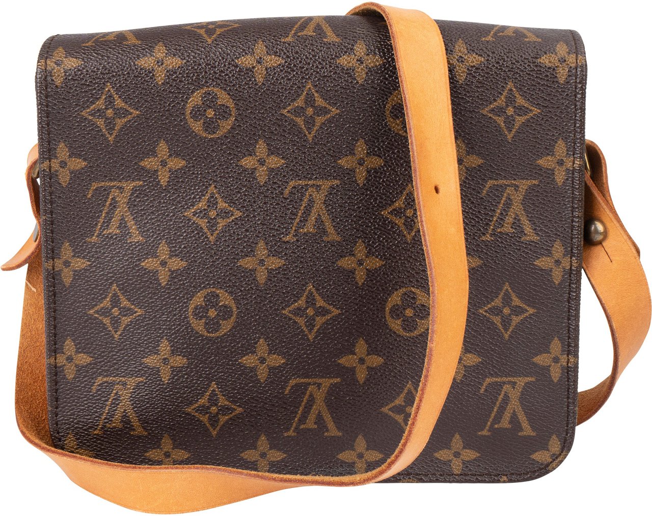 Louis Vuitton Louis Vuitton Canvas Monogram Cartouchiere MM Crossbody Bag Bruin