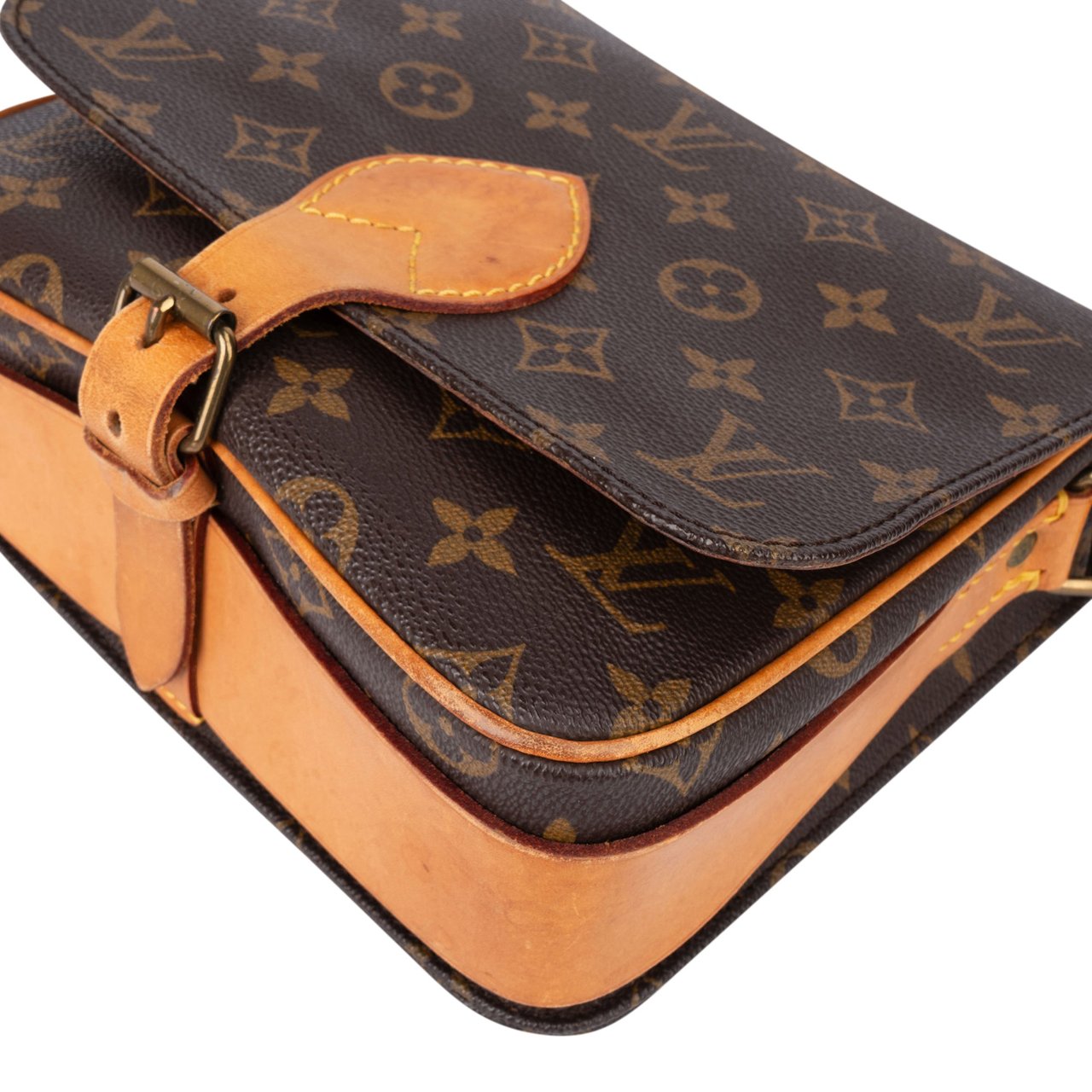 Louis Vuitton Louis Vuitton Canvas Monogram Cartouchiere MM Crossbody Bag Bruin