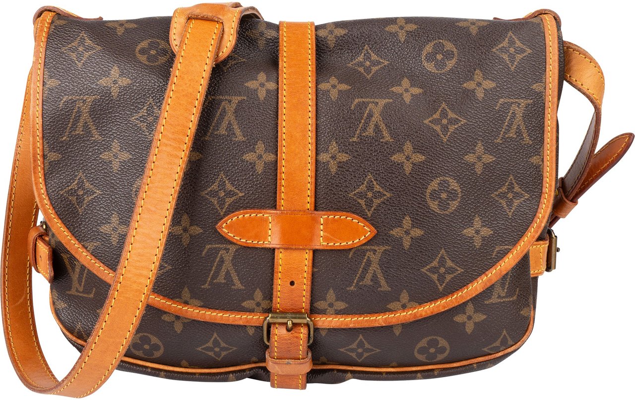 Louis Vuitton Louis Vuitton Canvas Monogram Saumur 30 Crossbody Bag Bruin