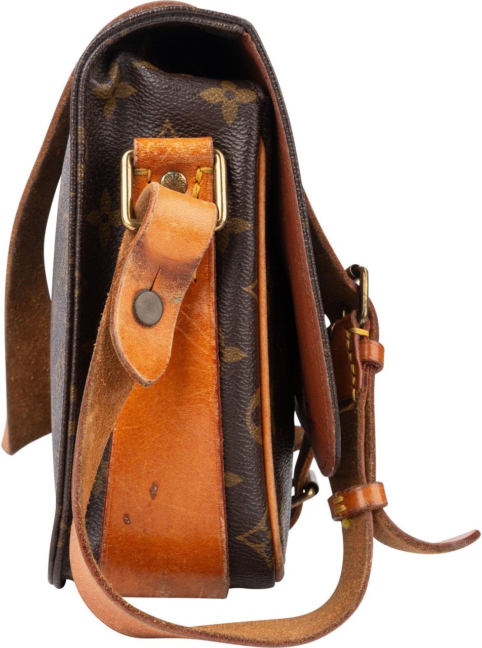 Louis Vuitton Louis Vuitton Canvas Monogram Cartouchiere MM Crossbody Bag Bruin