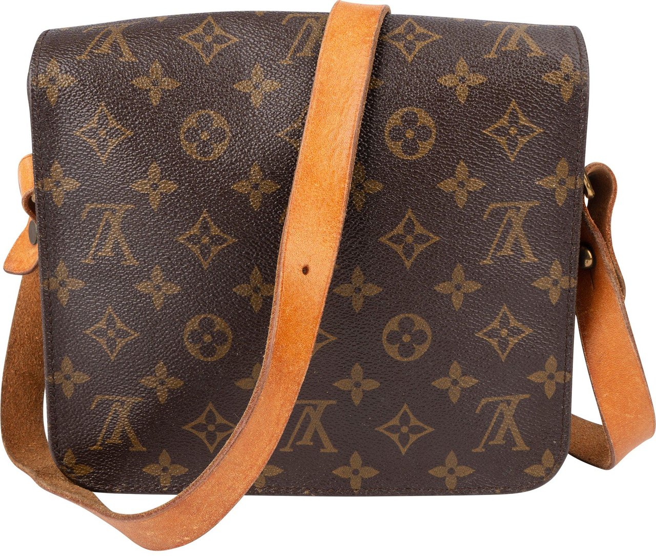 Louis Vuitton Louis Vuitton Canvas Monogram Cartouchiere MM Crossbody Bag Bruin